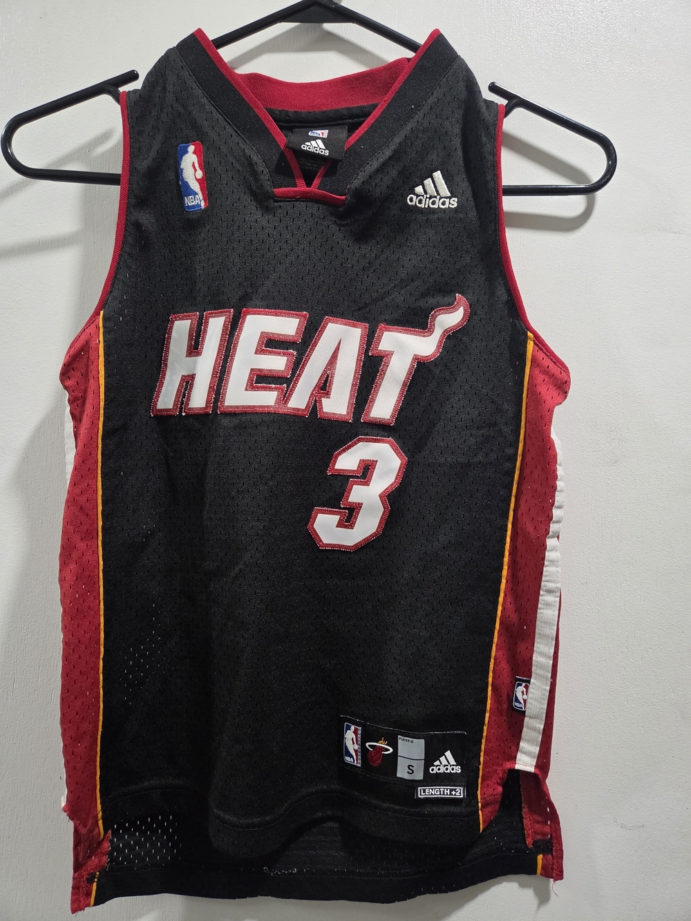 adidas Miami Heat #3 Black, Red & Yellow Basketball Jersey